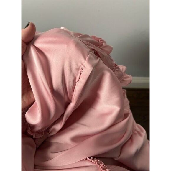 Generation Love Womens Fleur Satin Midi Dress Ruffle Tiered Pastel Pink Sz 3/S - Picture 8 of 9